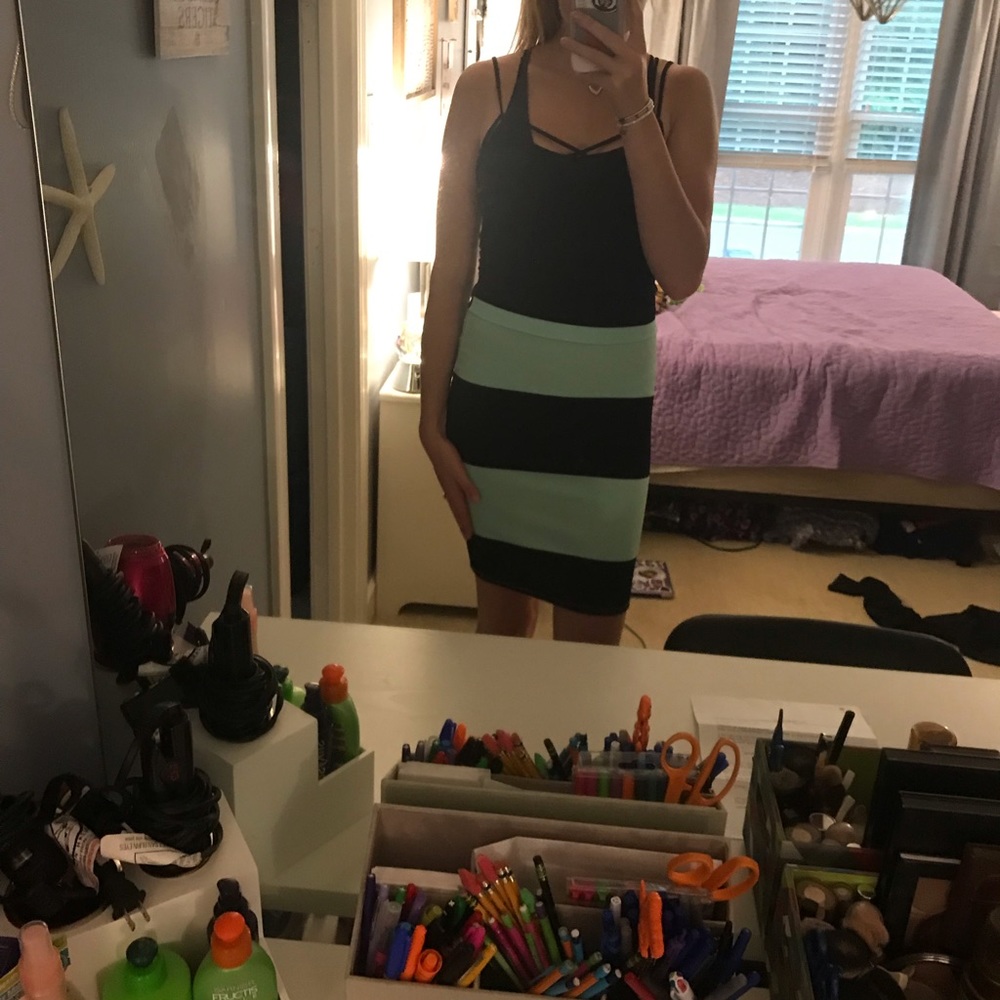 Striped pencil skirt